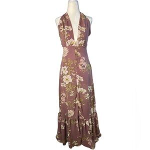 Love + Harmony Long Floral Ties at neck and back Dress (great for Wedding)